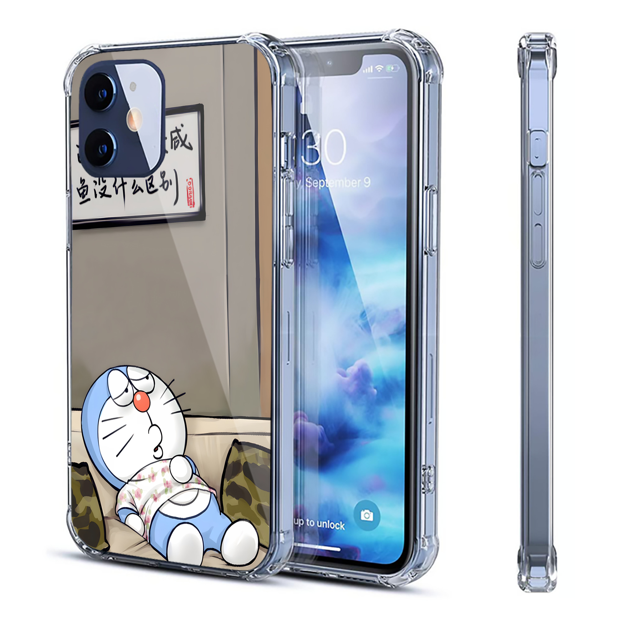 （画像用） ドラえもん Doraemon 【iPhone 12シリーズ対応】透明スマホケース（クリアソフトケース）